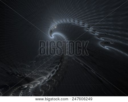 Abstract Fractal Eagle Or Vulture Or Bird. Fractal Illustration Of A Bald Eagle. Shiny Wings To Fant