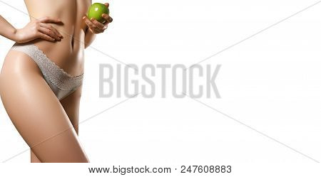 Photo Of Beautiful Slim Body. Woman's Shape With Clean Skin, Fla