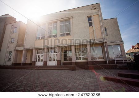 Front Entrance Of The School Building Exteriour