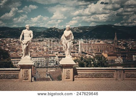 FLORENCE - MAY 20: Statue in Giardino Bardini on May 20, 2016 in Florence, Italy. Florence was a center of medieval European trade and finance and is the birthplace of the Renaissance