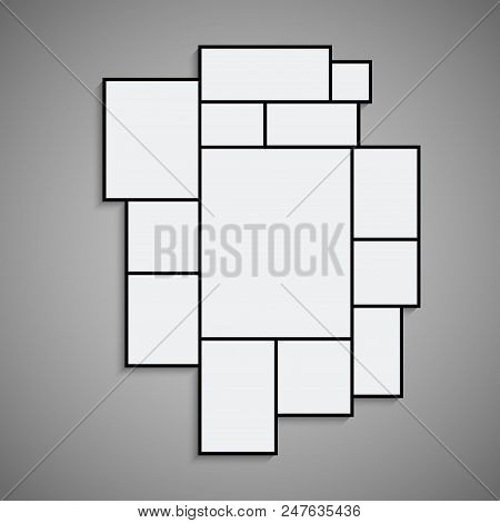 Montage Collage Photo Frame Template. Image Picture Background Montage Poster Design.