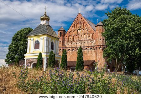 Old 15th Century St. Michael Fortified Church In Synkovichy Village, Grodno Region, Belarus.