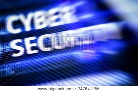 Big data analytics, internet and modern technology concept on server room background.