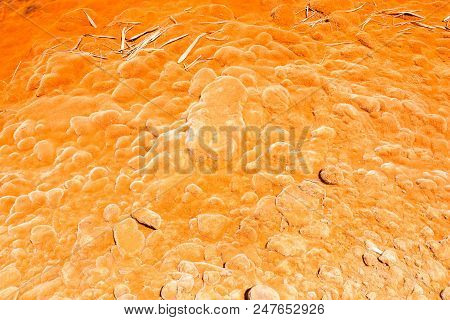 Copper Red Polluted Lake Mine In Gossan Cobre Huelva Spain