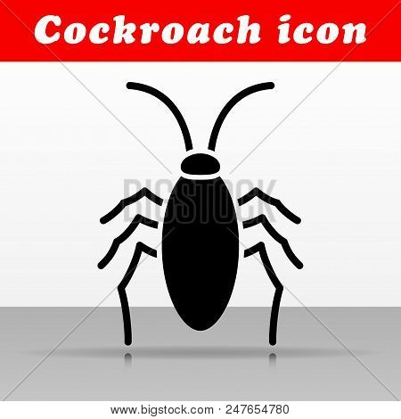 Illustration Of Black Cockroach Vector Icon Design