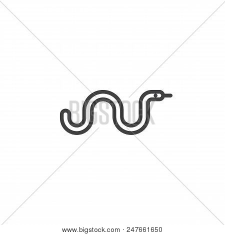 Snake Outline Icon. Linear Style Sign For Mobile Concept And Web Design. Reptiles Animal Simple Line