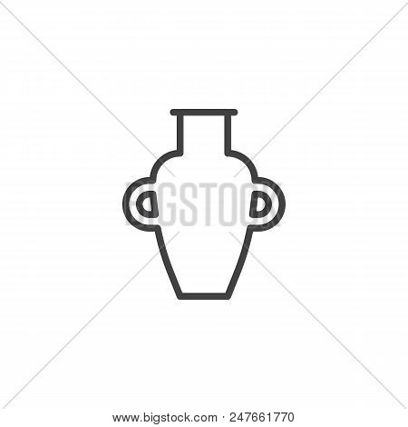 Amphora Vase Outline Icon. Linear Style Sign For Mobile Concept And Web Design. Egyptian Amphora Sim