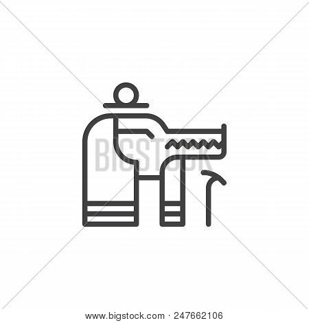 Sobek Egypt God Outline Icon. Linear Style Sign For Mobile Concept And Web Design. Anubis Egyptian G