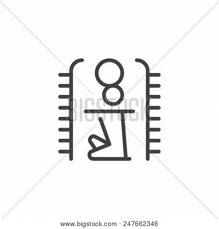 Heh Ancient Egyptian God Outline Icon. Linear Style Sign For Mobile Concept And Web Design. Simple L