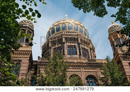 Berlin, Germany - June 2018:  The Neue Synagoge (new Synagogue)  In Berlin, Germany