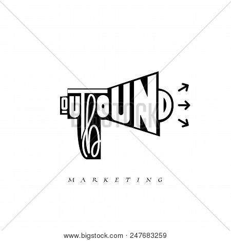 Outbound Marketing Vector Business Illustration In Isometric Design. Offline Or Interruption Marketi