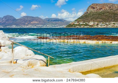 Tide Pool On A Rough Coastline, Seaside Rock Pool