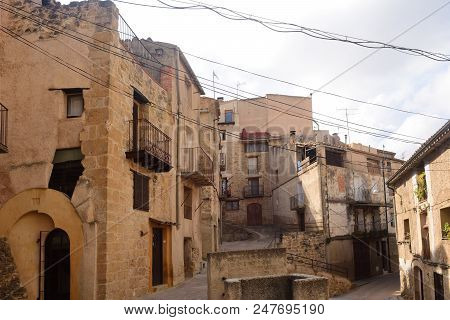 Street Of The Village Of Horta De Sant Joan,terra Alta, Tarragona Province, Catalonia,spain