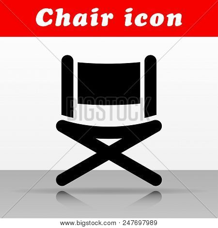 Illustration Of Black Chair Vector Icon Design
