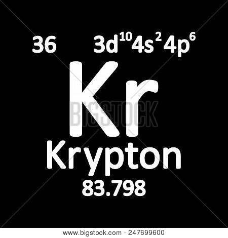 Periodic Table Element Krypton Icon On White Background. Vector Illustration.