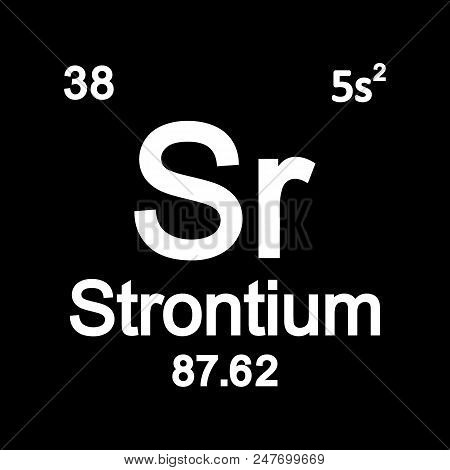 Periodic Table Element Strontium Icon On White Background. Vector Illustration.