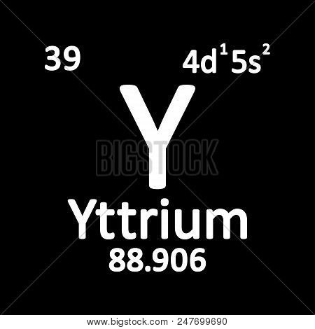 Periodic Table Element Yttrium Icon On White Background. Vector Illustration.
