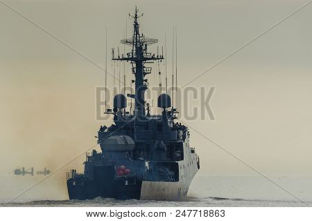 Corvette - The Polish Warship Is Sailing Into The Sea