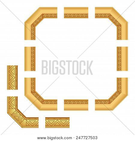 Baguette, Frame Of Gold Color Of Selective Length