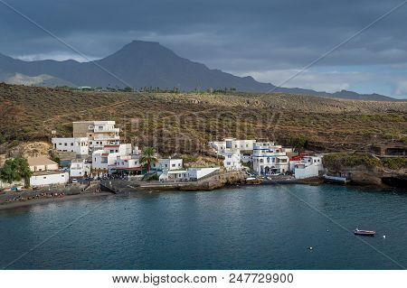 El Puertito Fishing Village And Beautifel Small Bay With Sand Beach. Tenerife, Canary Islands.