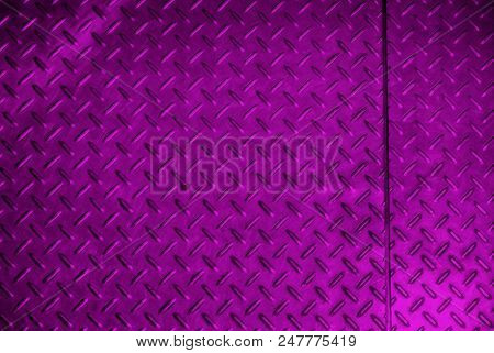 Metallic Floor With Corrugated Surface In Fiolet Color