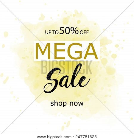 Final Summer Sale Banner Template. Vector Eps 10 Format. Vatercolor