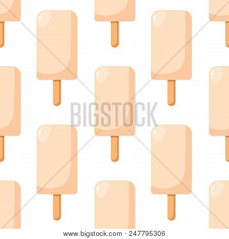 Ice Cream Pattern. Stock Flat Vector Illustration.