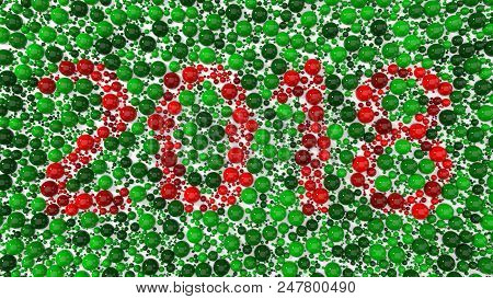 Color Blindness Test Concept With Spheres. 3d Illustration