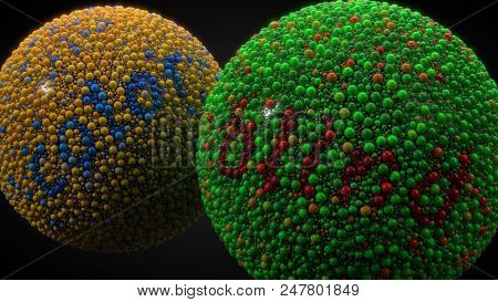 Color Blindness Test Concept With Spheres. 3d Illustration