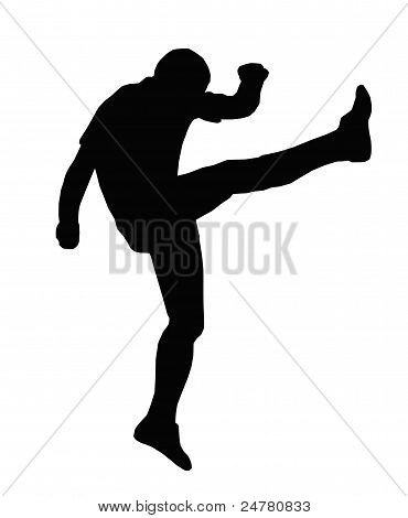 Sport silhuet - Rugby fodbold op og Under Kicker
