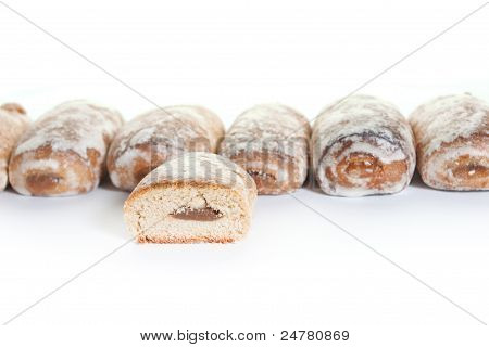 Bolos de mel com geléia de frutas