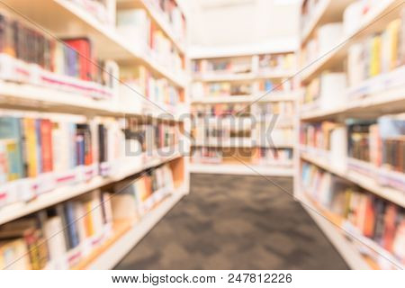Bookshelf Aisle In Public Asian Library