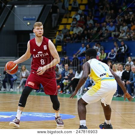 Kyiv, Ukraine - July 1, 2018: Davis Bertans Of Latvia In Action During The Fiba World Cup 2019 Europ