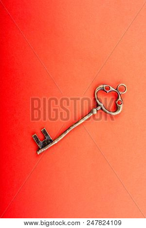 Retro Style Key On A Colorful Background
