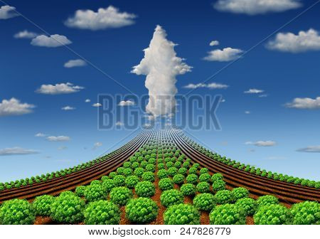 Farming Increase And Successful Agriculture Or Farm Output As Growing Food Production In A 3d Illust