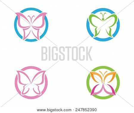 Vector - Butterfly Conceptual Simple, Colorful Icon. Logo. Vector Illustration