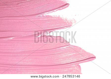 Smear Paint Or Cream Isolated On White Background. Cosmetic Texture