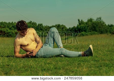 Sunbathing On A Warm Summer's Day
