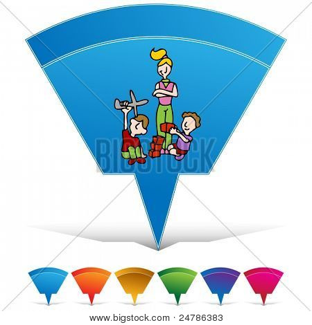 Definir uma imagem de um botão de baby-sitter.