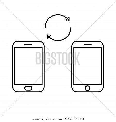 Data Image File Transfer Between Device Smartphone. File Transfer Copy Files Data Sheet Exchange Con