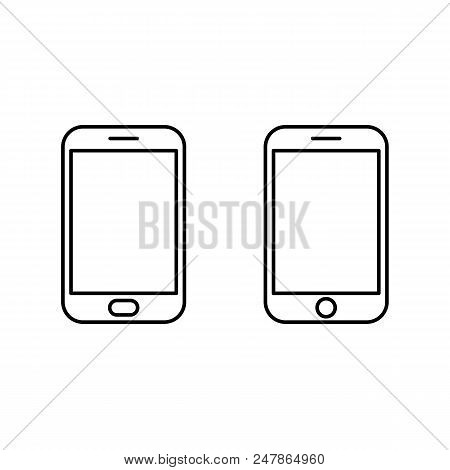 Smartphone Icon In Trendy Flat Style Isolated On Grey Background. Cellphone Pictogram. Telephone Sym