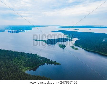 Lake Seliger From Above. Russian Landscape