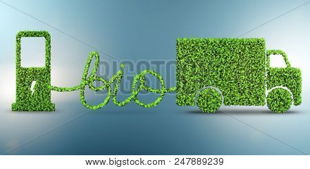 Delivery van powered by biofuel - 3d rendering
