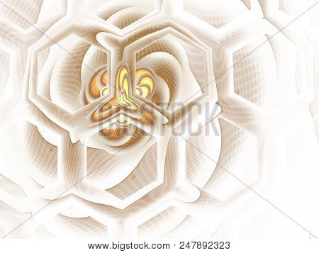 Bee Hive Background. Abstract Honey / Hive Design. Hexagonal Texture. Geometric Fractal Background.