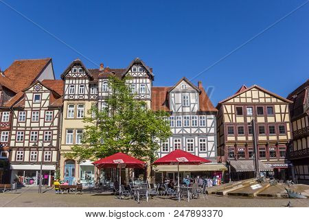 Hann. Munden, Germany - May 07, 2018: Central Square In Historic City Hann. Munden, Germany