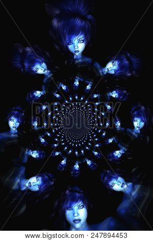 Digital Illustration Of A Gothic Female; Digital Model