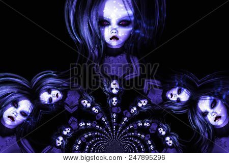 Digital Illustration Of A Gothic Female; Digital Model
