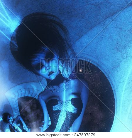 Digital Illustration Of A Gothic Female; Digital Model