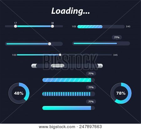 Different Interface Loaders. Vector Elements And Pictograms Collection. Transparent Preloaders. Moti