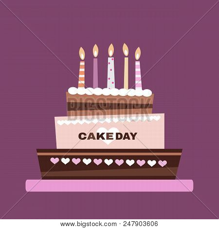 International Cake Day.template Poster, Party Invitation, Greeting Card.  July 20. Vector Illustrati